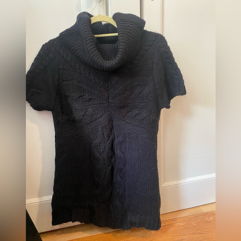 BCBG Black Short Sleeve Knit Sweater